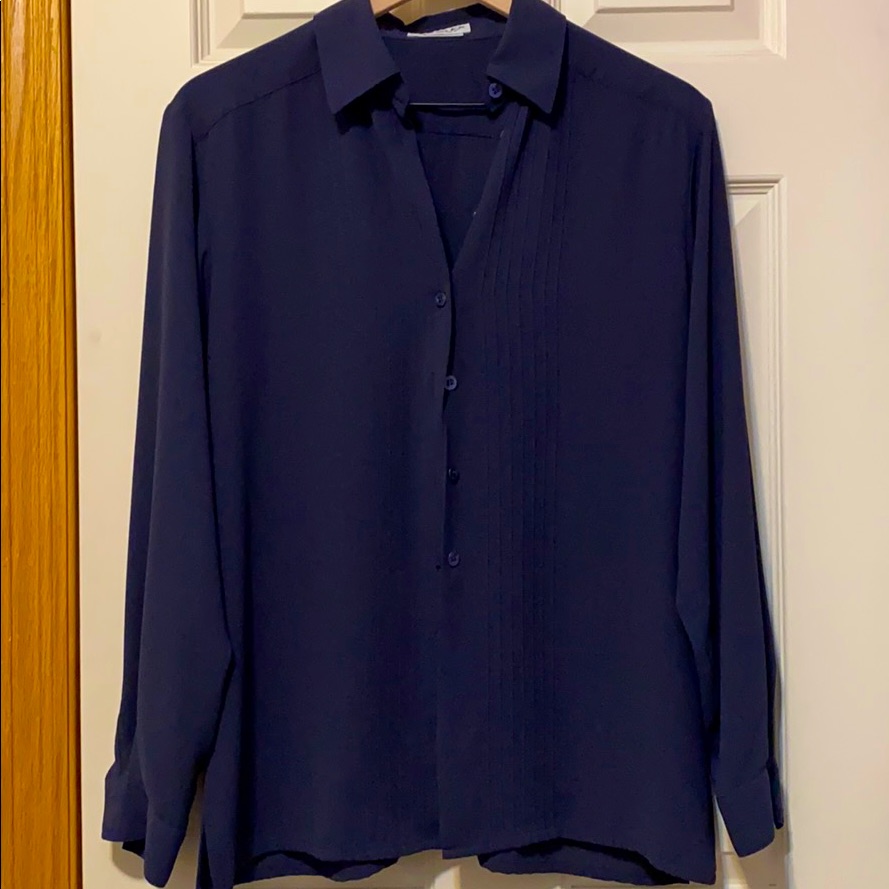 Vtg Jaeger Navy Blouse